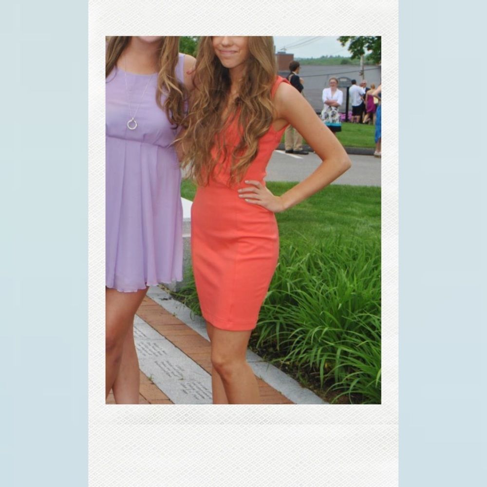 Zara Bodycon Coral Wrap Dress Size XS